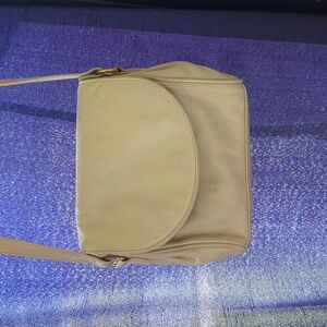 Albert Nipon White Leather Crossbody Bag Purse